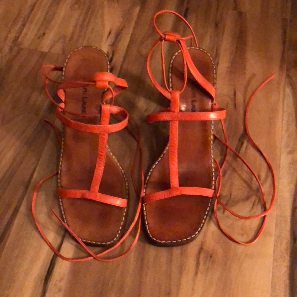 Ralph Lauren Leather Lace Up Heels